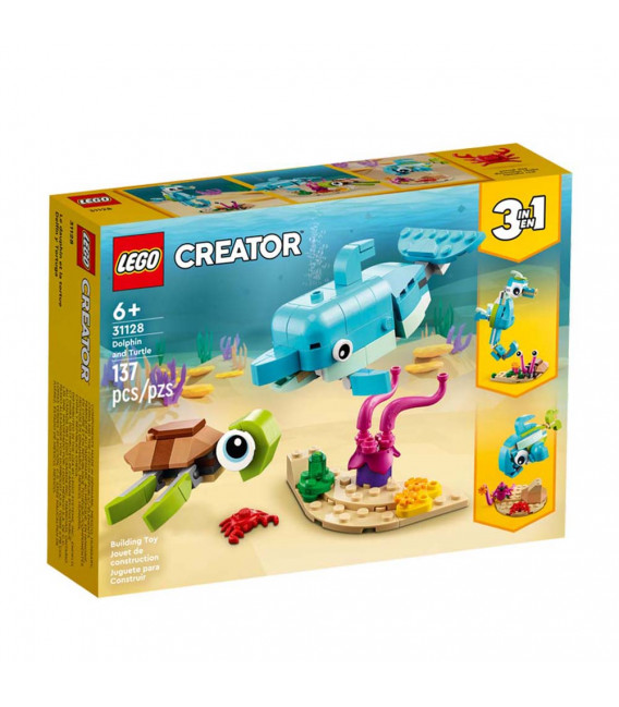 LEGO® Creator 3 in 1 31128 Dolphin and Turtle, Age 6+, Building Blocks, 2022 (137pcs)