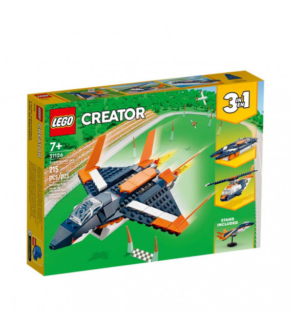 LEGO® Creator 3 in 1 31126 Supersonic-jet, Age 7+, Building Blocks, 2022 (215pcs)