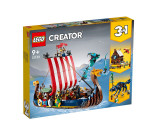 LEGO® Creator 3 In 1 31132 Viking Ship and the Midgard Serpent, Age 9+, Building Blocks, 2022 (1192pcs)