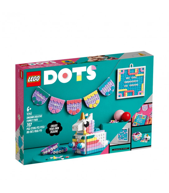 LEGO DOTS Unicorn Creative Family Pack 41962 5 in 1 Toy Crafts Set with  Banner and Message Board, Party Decorations Gift for Kids, Girls and Boys  Aged 6 Plus 