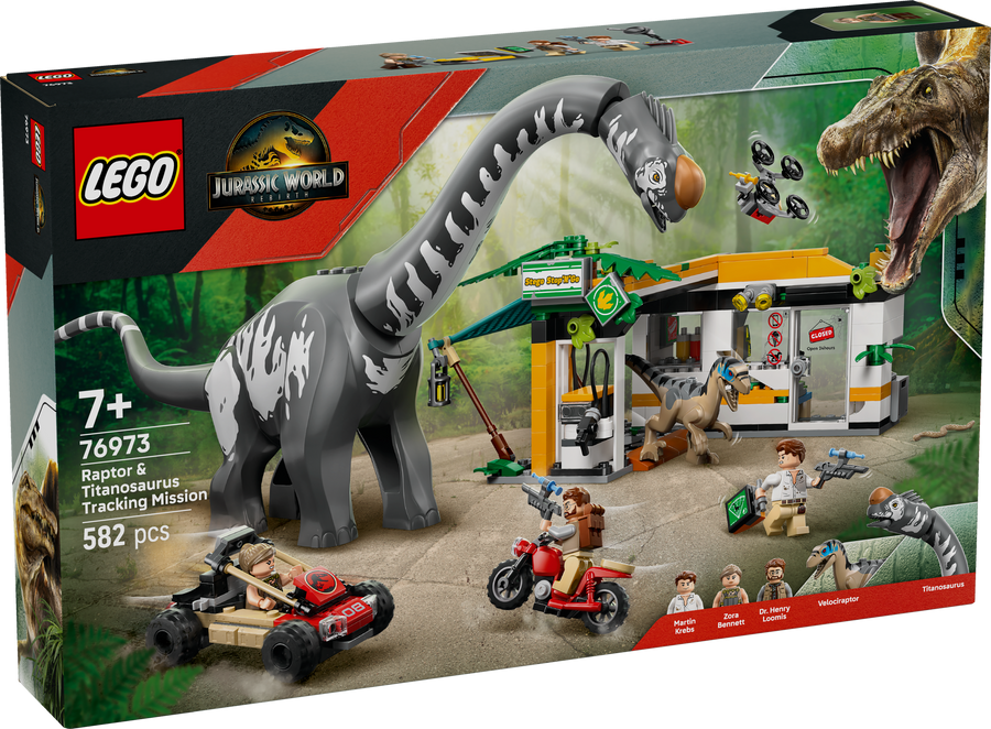 LEGO Jurassic World 76973 Raptor & Titanosaurus Tracking Mission box