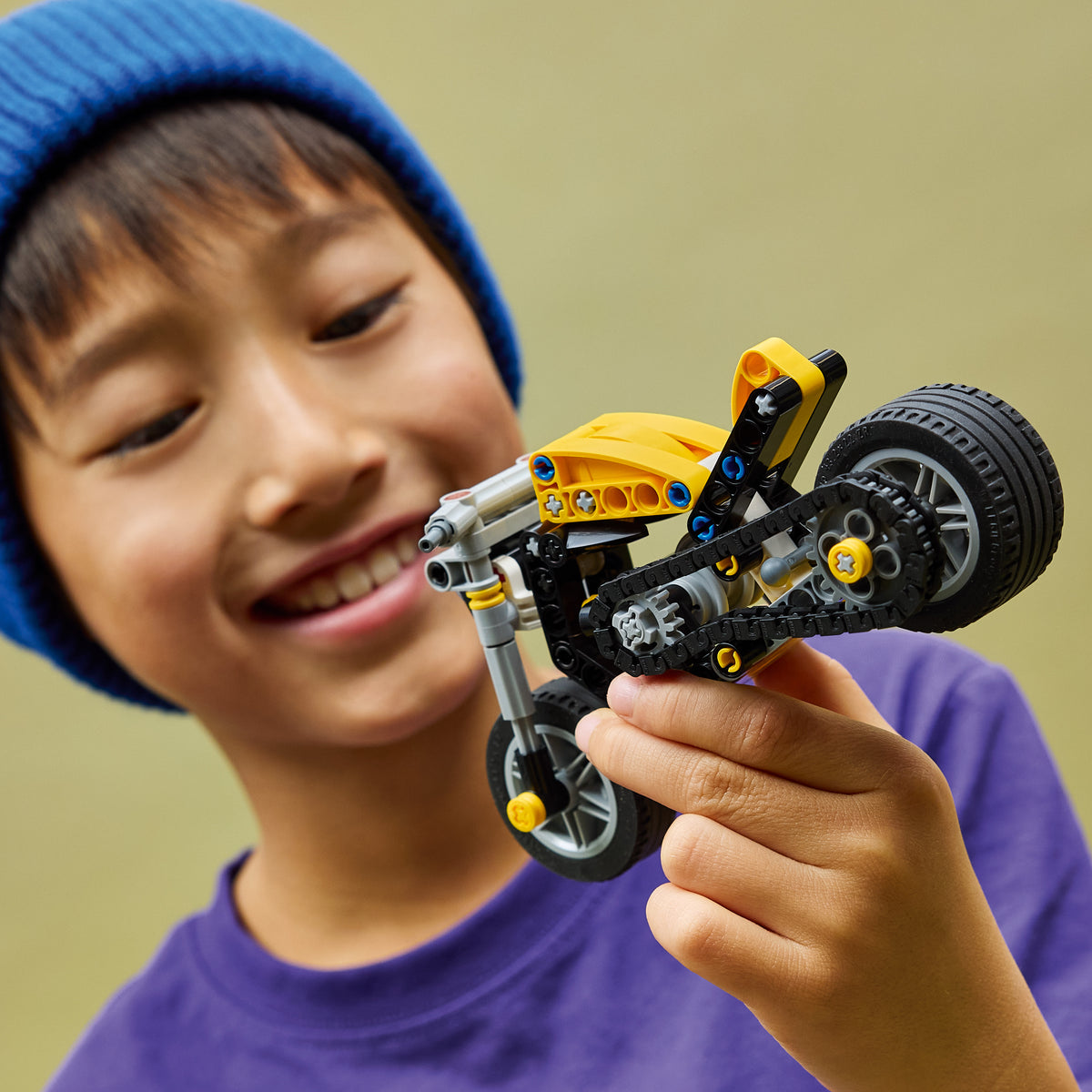LEGO Technic 42225 Yellow Motorcycle lifestyle