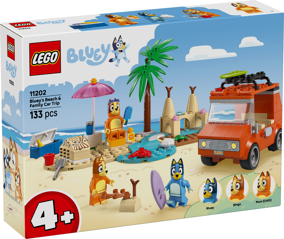 LEGO Bluey 11202 Bluey's Beach & Family Car Trip box