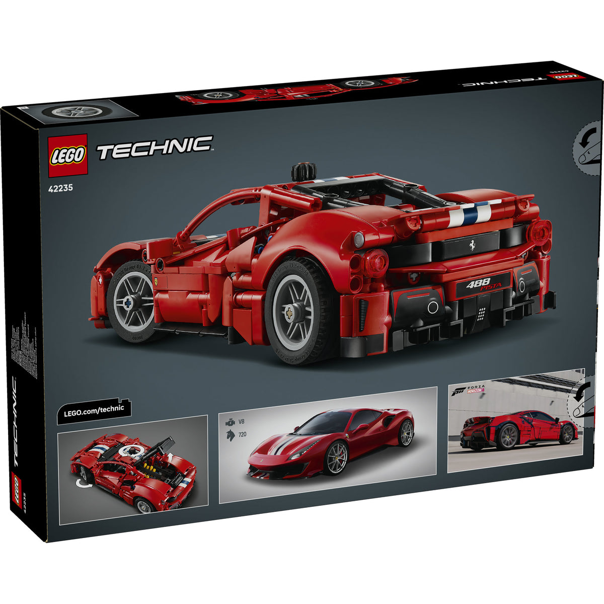 LEGO Technic 42235 Ferrari 488 PISTA Car (882 pieces), Building Blocks