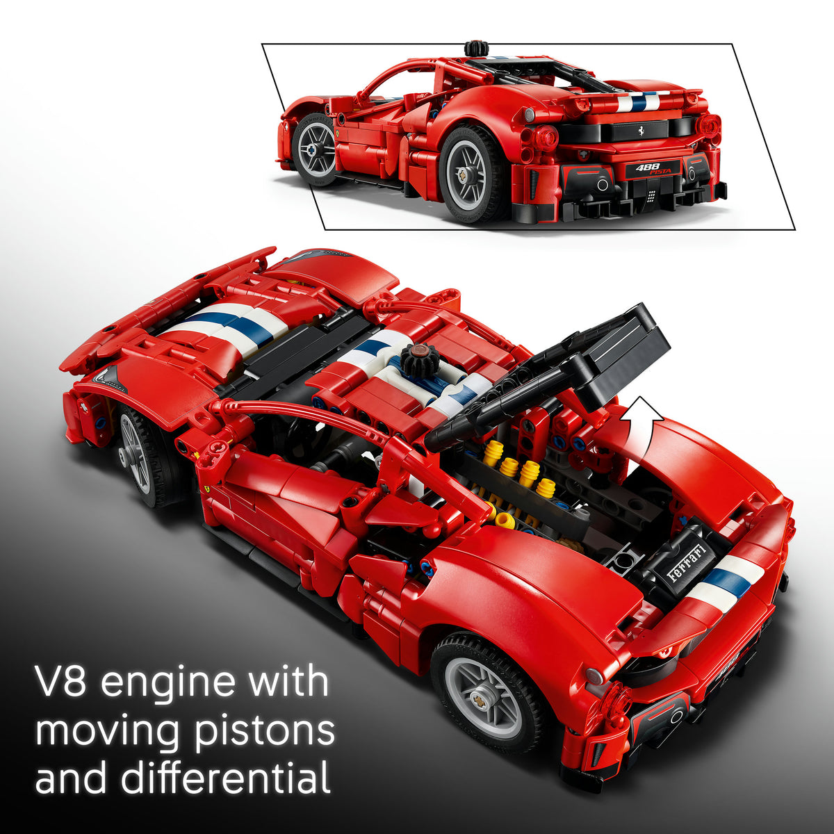 LEGO Technic 42235 Ferrari 488 PISTA Car (882 pieces), Building Blocks