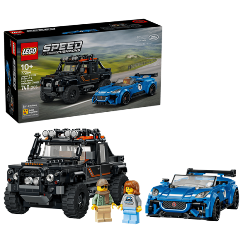 LEGO Speed Champions 77264 Jaguar Project 7 & Land Rover Defender (740 pieces), Building Blocks