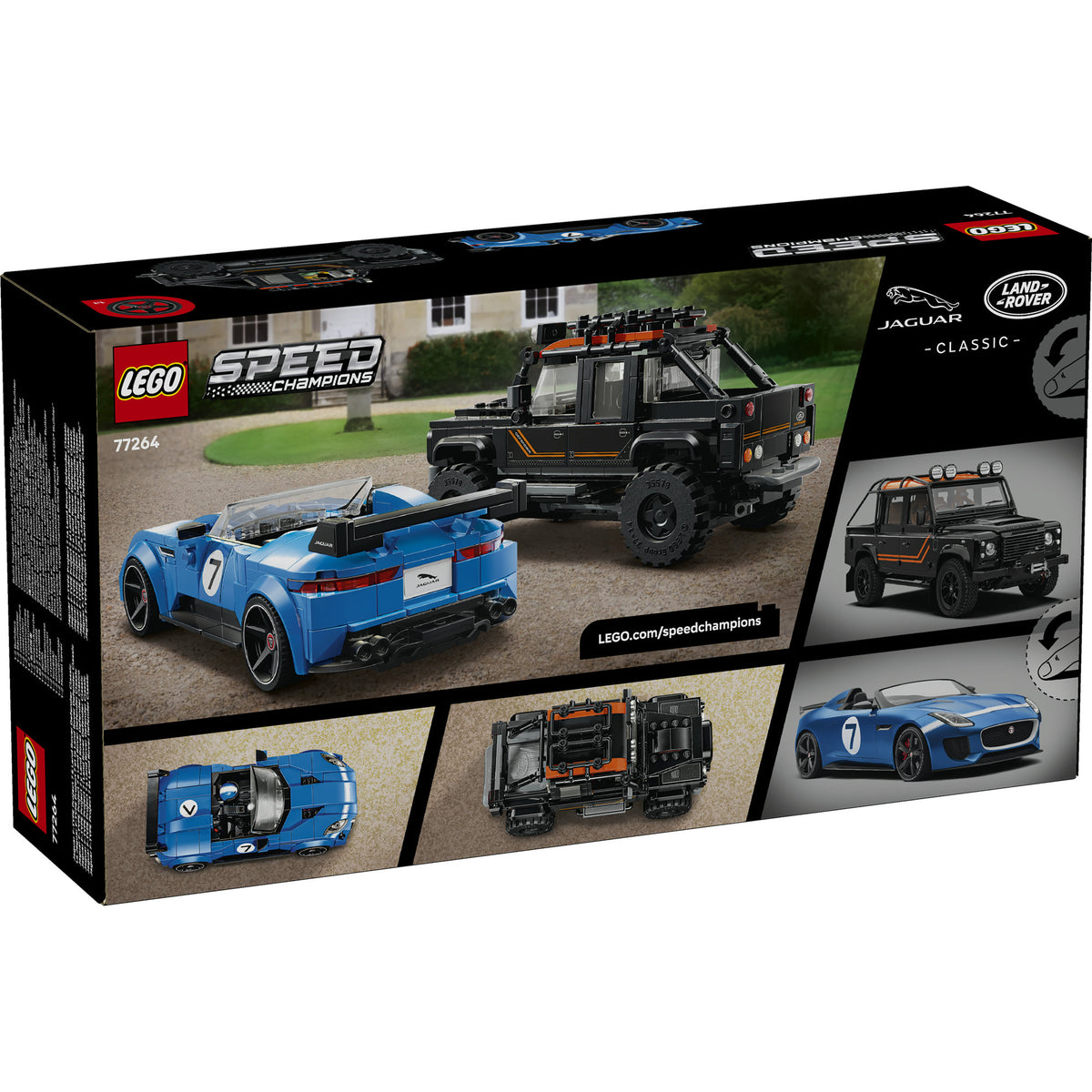 LEGO Speed Champions 77264 Jaguar Project 7 & Land Rover Defender (740 pieces), Building Blocks