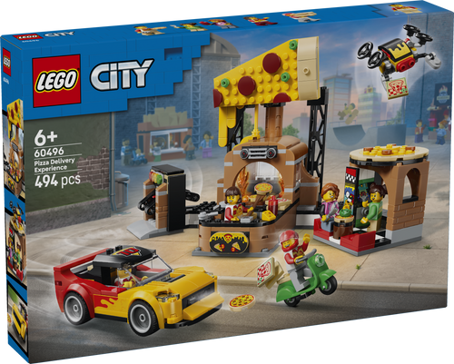 LEGO City 60496 Pizza Delivery Experience with Vehicles box