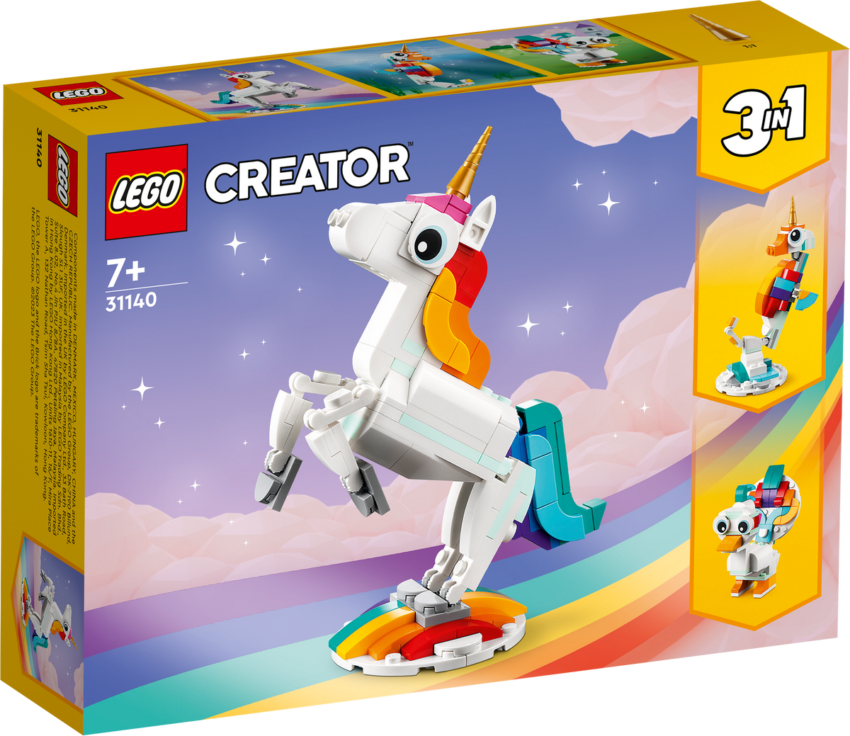 LEGO Creator 3 in 1 31140 Magical Unicorn box