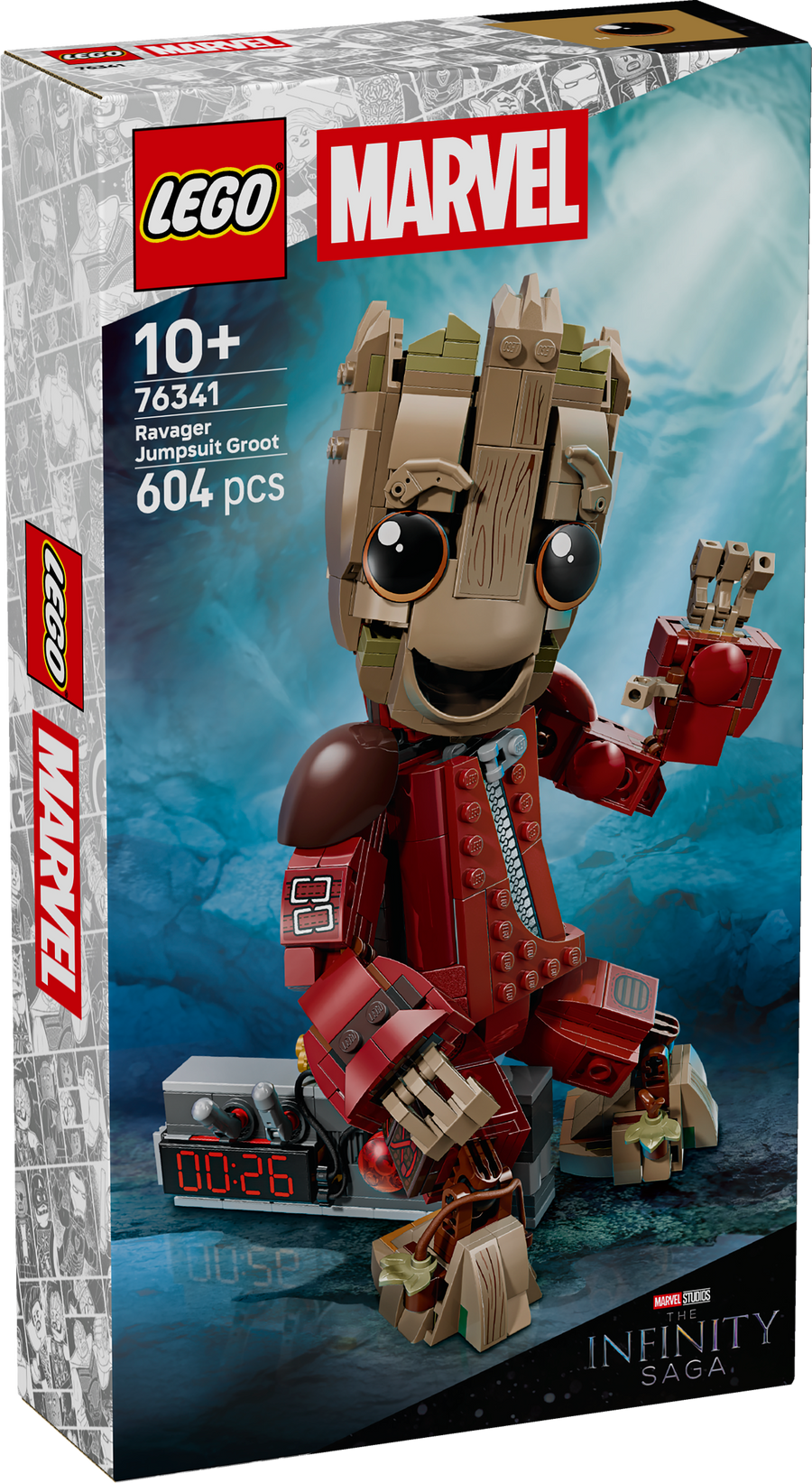 LEGO Super Heroes Marvel 76341 Ravager Jumpsuit Groot box