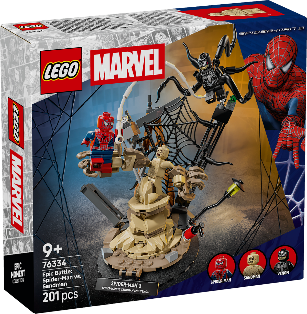 LEGO Super Heroes Marvel 76334 Epic Battle: Spider-Man vs. Sandman box