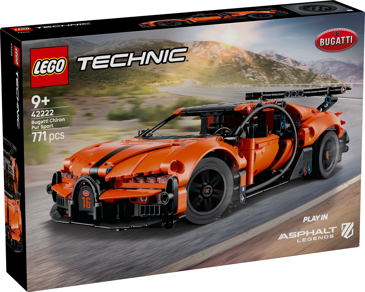 LEGO Technic 42222 Bugatti Chiron Pur Sport Hypercar box
