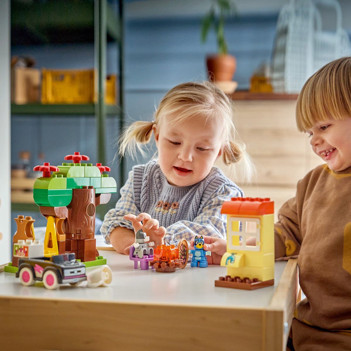 LEGO DUPLO 10469 Pizza Girls with Muffin and Bluey lifestyle